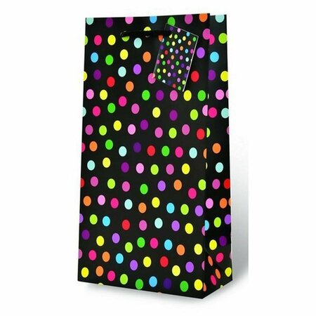 WRAP-ART 2-Bottle Polka Dots Wine Bottle Gift Bag 17699